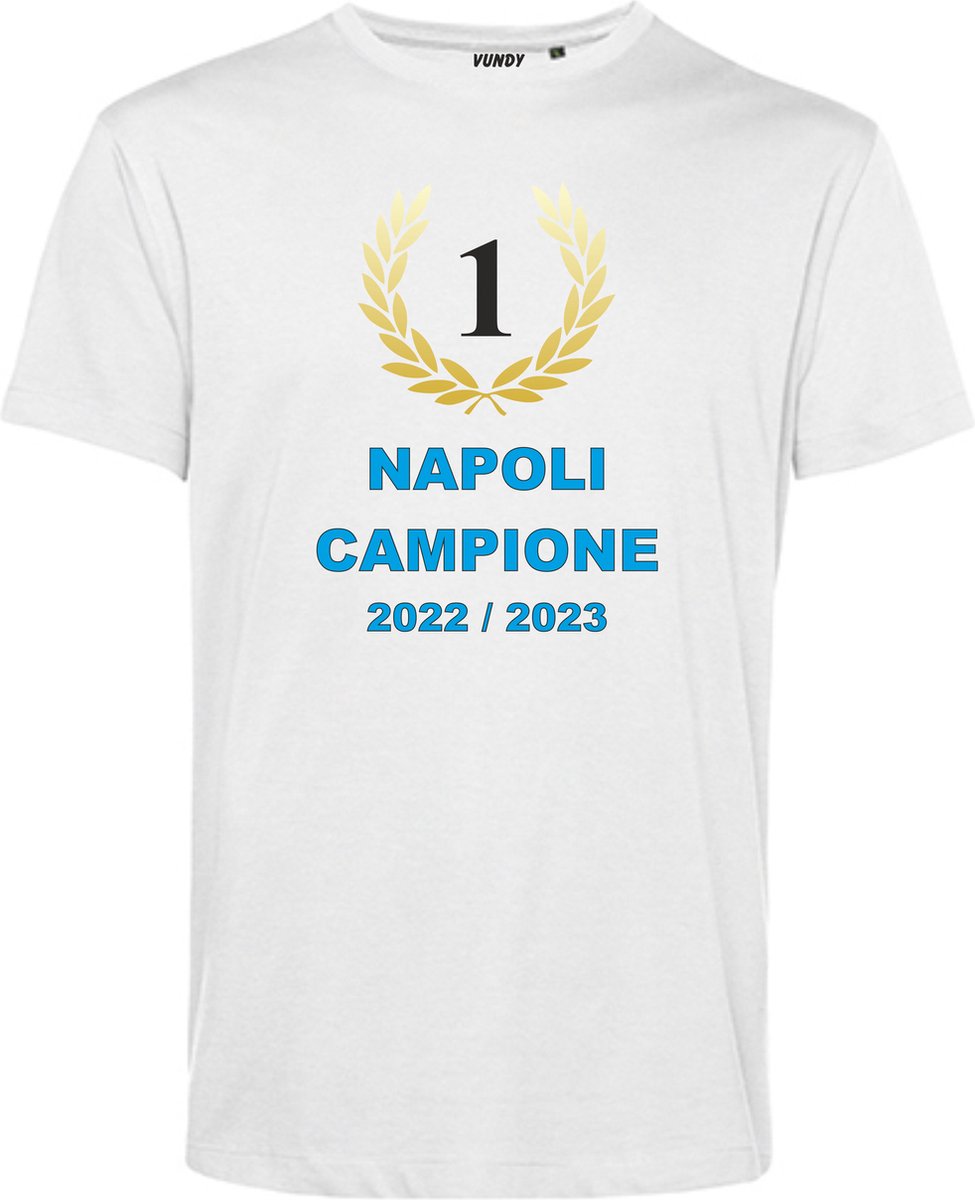 T-shirt Napoli Campione 2022-2023 | Napoli Supporter | Shirt Kampioen | Kampioensshirt | Wit | maat M